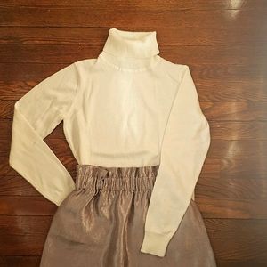 Lord & Taylor Sparkly White Turtleneck